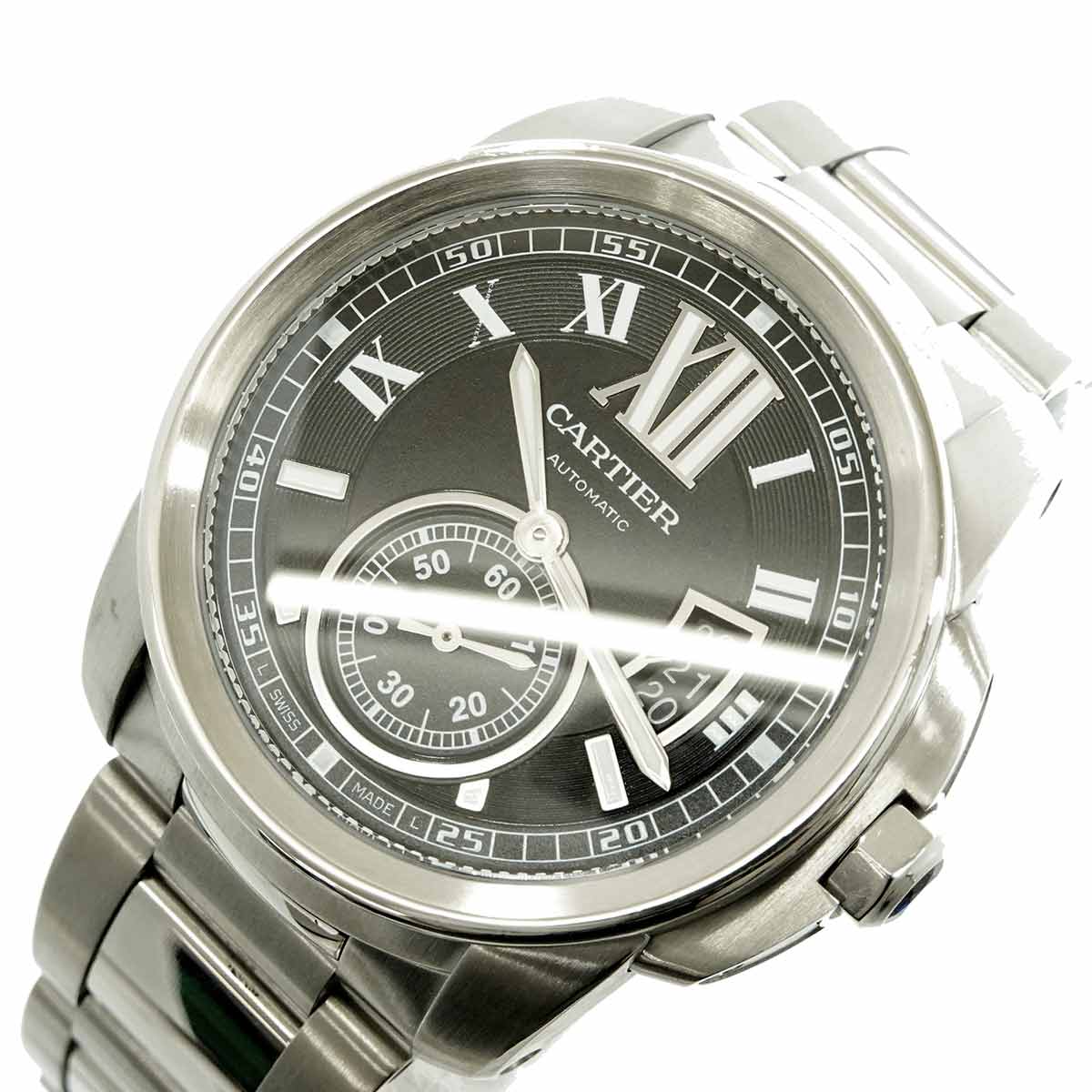 Calibre De Cartier W7100016 Date Black Dial Mens Watch