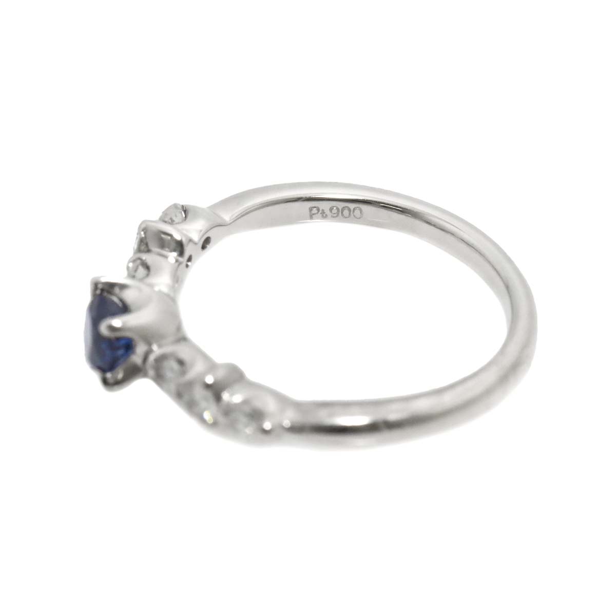 Sapphire 0.266ct Diamond 0.34ct Ring Pt Platinum size5.25(US)