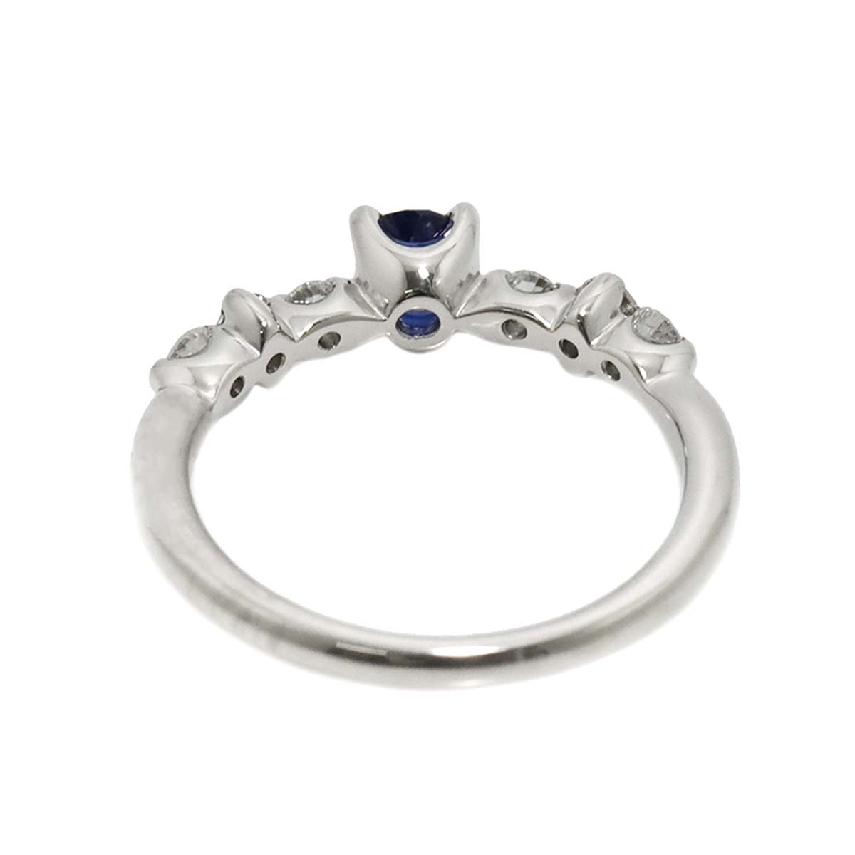Sapphire 0.266ct Diamond 0.34ct Ring Pt Platinum size5.25(US)