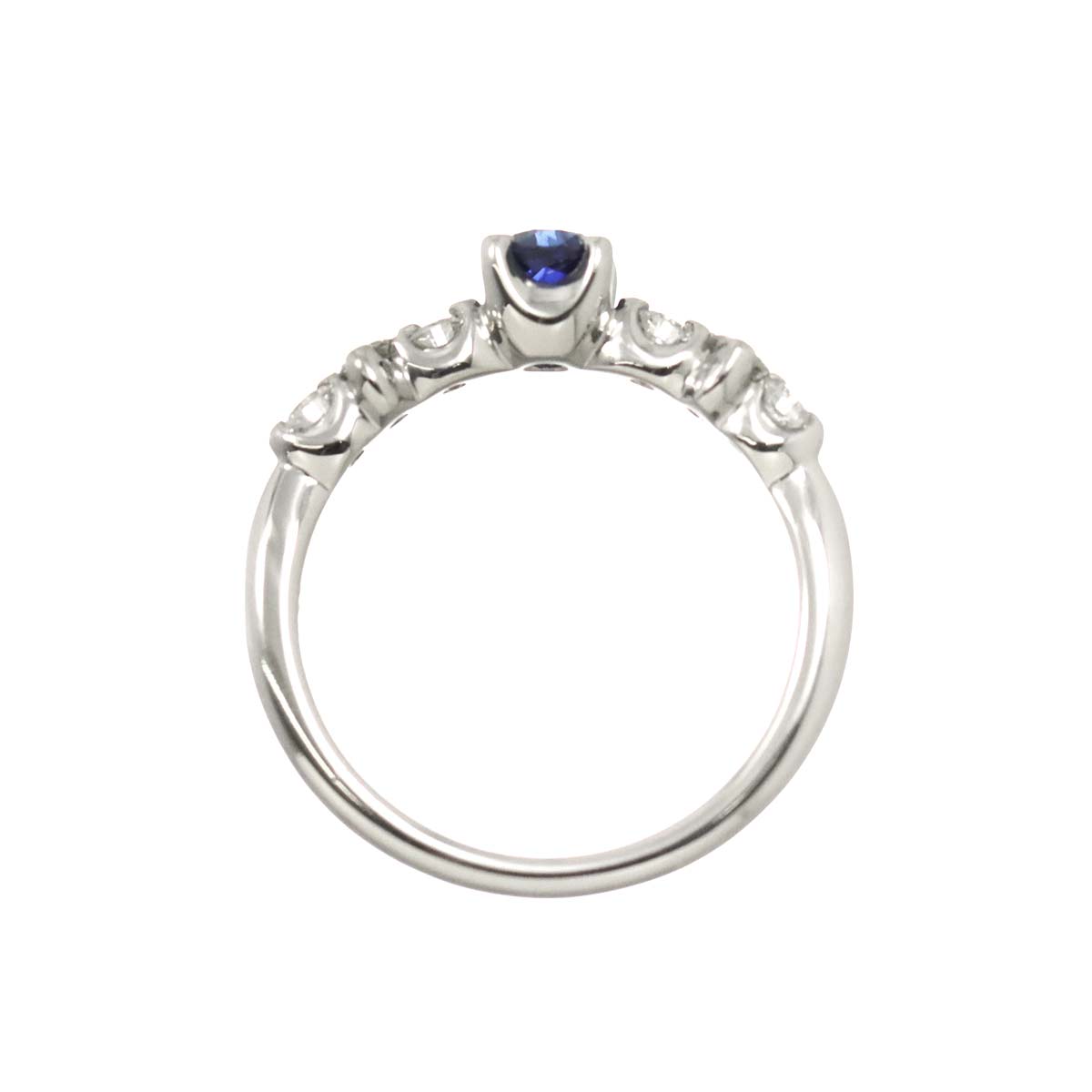 Sapphire 0.266ct Diamond 0.34ct Ring Pt Platinum size5.25(US)