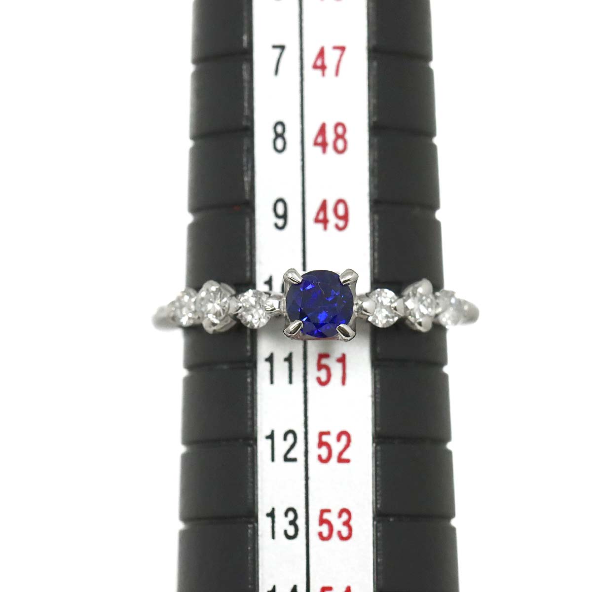 Sapphire 0.266ct Diamond 0.34ct Ring Pt Platinum size5.25(US)