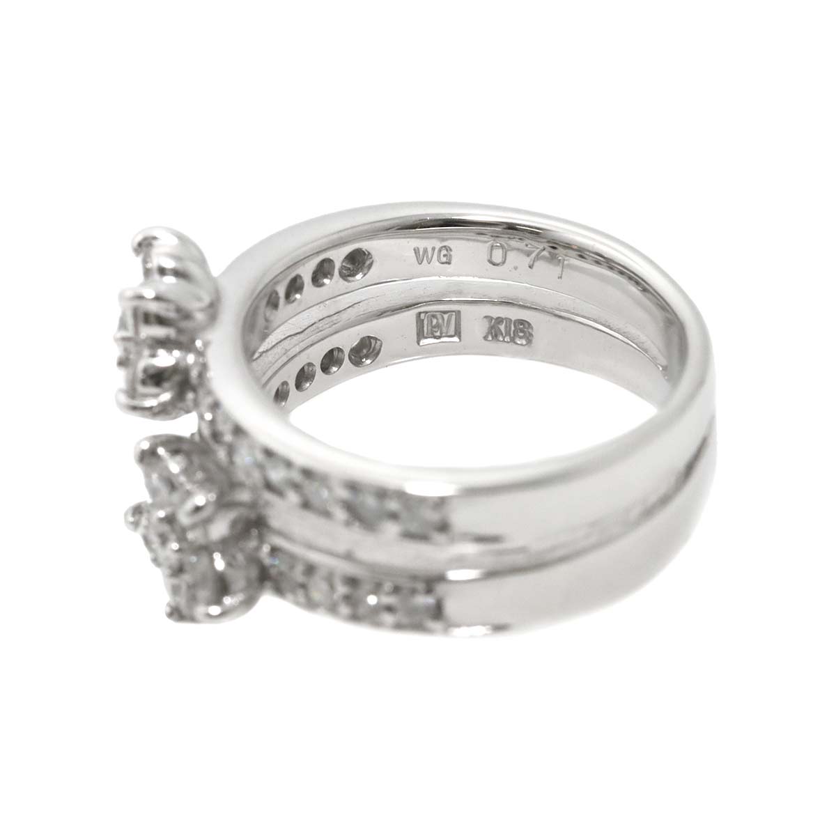 Diamond 0.71ct Ring 18K WG 750 Size2.5(US)