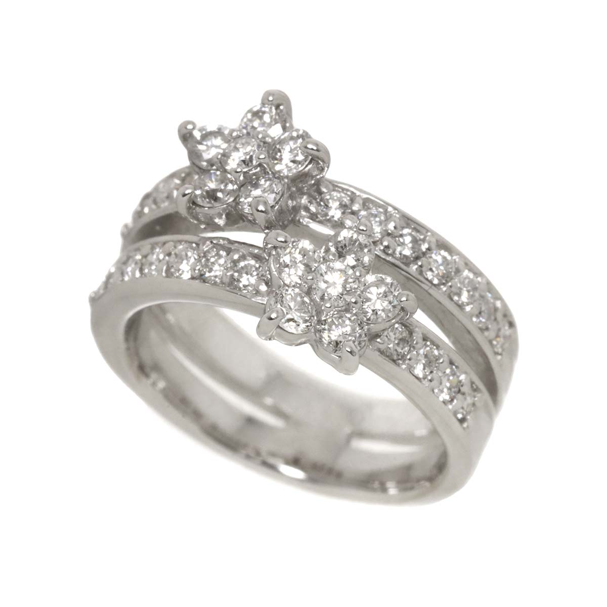 Diamond 0.71ct Ring 18K WG 750 Size2.5(US)