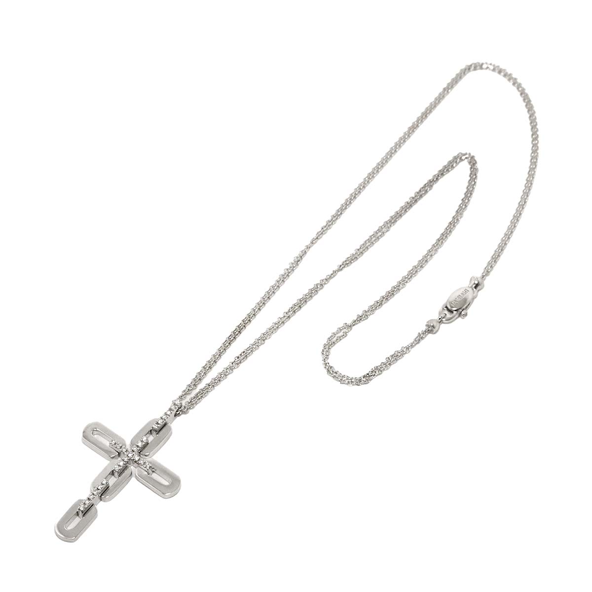 Diamond Cross Necklace 18K WG 750