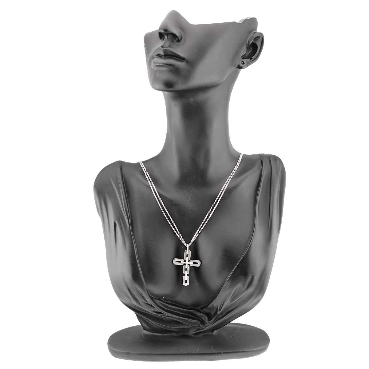 Diamond Cross Necklace 18K WG 750