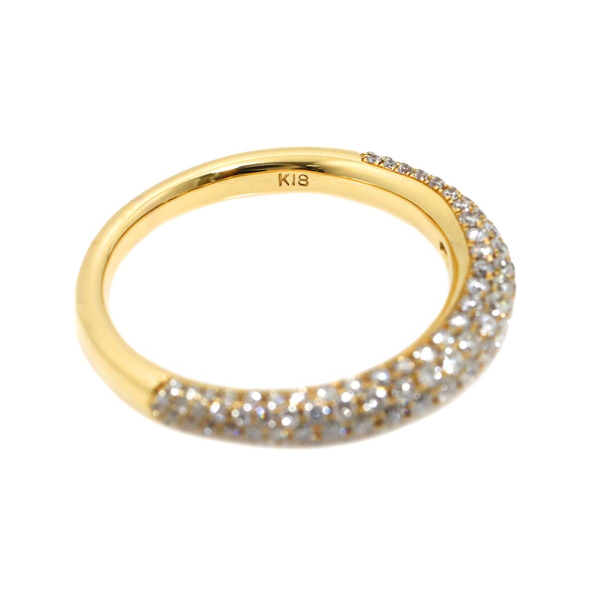 Diamond 0.76ct Ring 18K YG Yellow Gold 750 5.5-5.75(US)