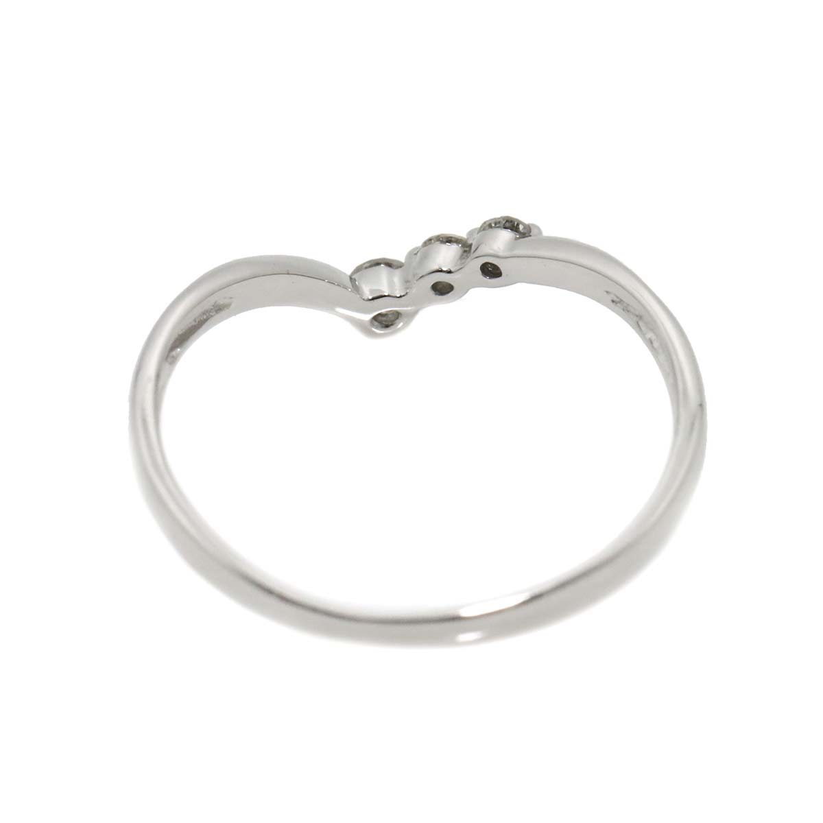 Diamond 0.10ct Ring 10K K10 WG White Gold size4(US)