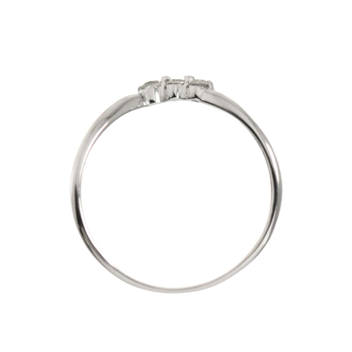 Diamond 0.10ct Ring 10K K10 WG White Gold size4(US)