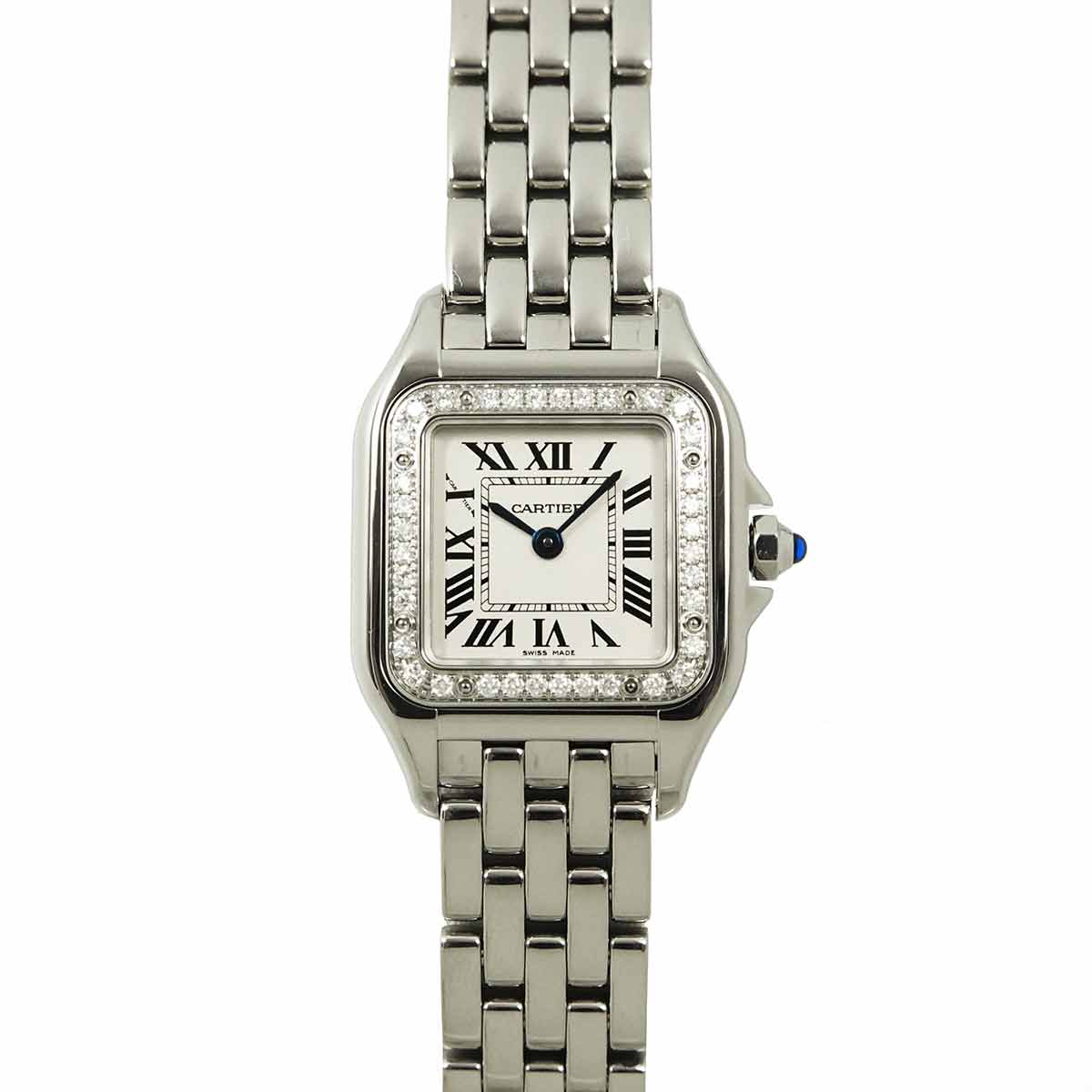 Panthere SM W4PN0007 Diamond Bezel Quartz Silver Dial Ladies