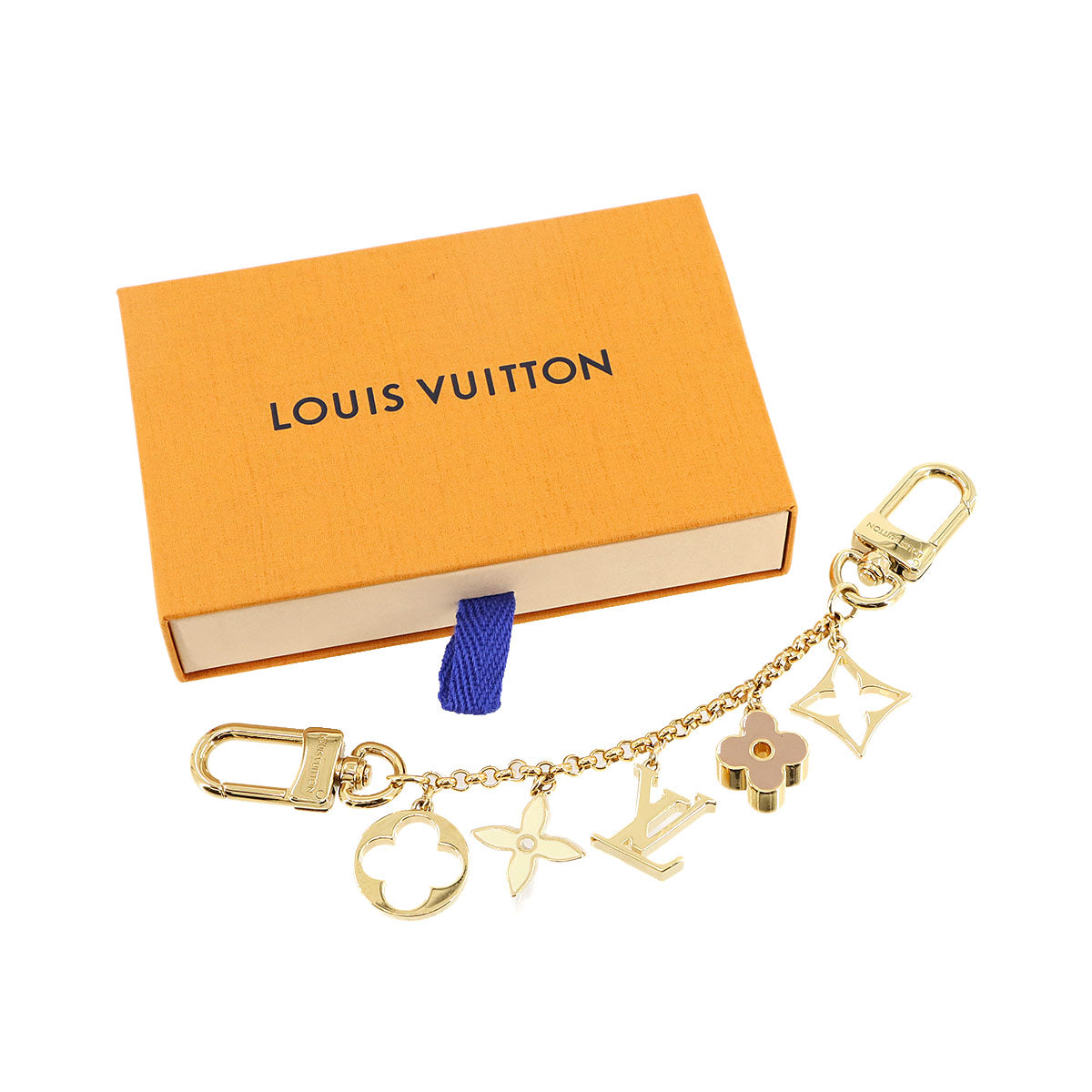 Fleur de Monogram Bag Charm Chain Gold M01413