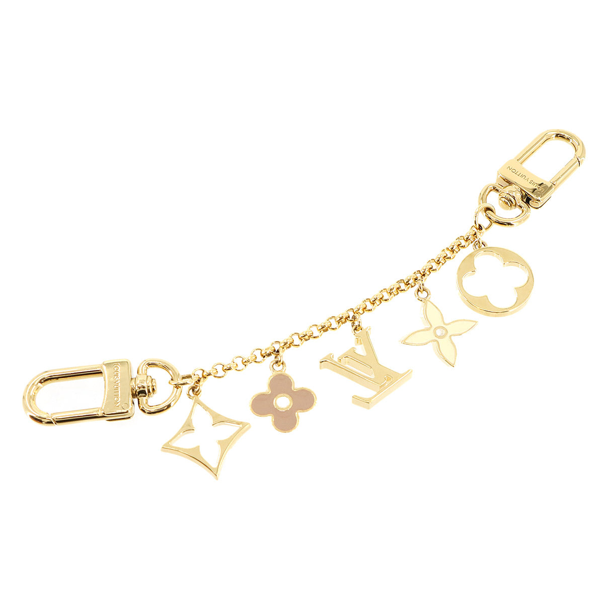 Fleur de Monogram Bag Charm Chain Gold M01413