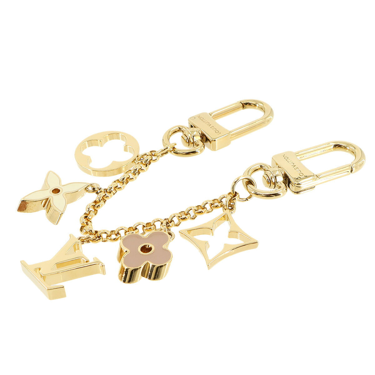 Fleur de Monogram Bag Charm Chain Gold M01413