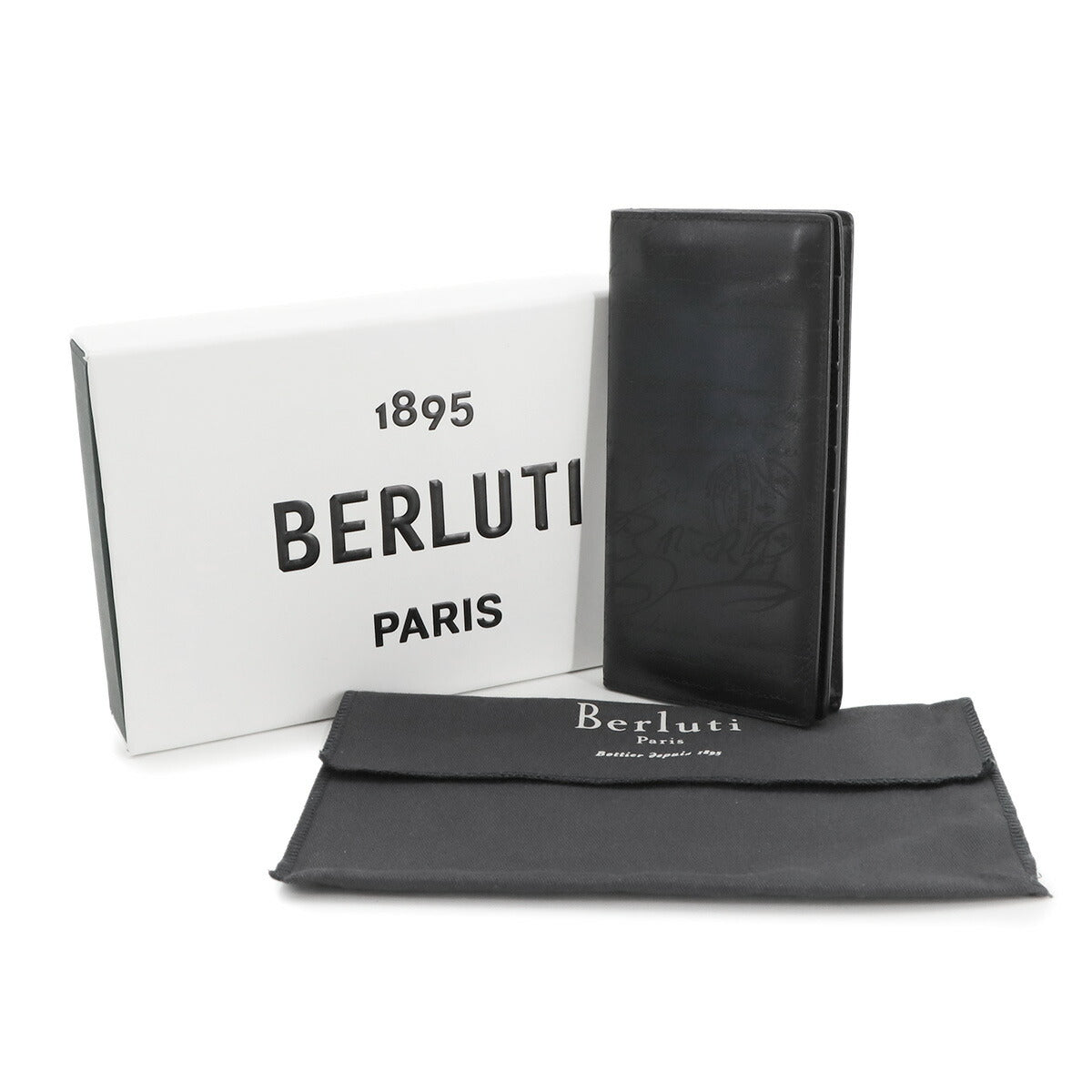 Calli Santal Scritto Long Wallet Venetian Leather Navy