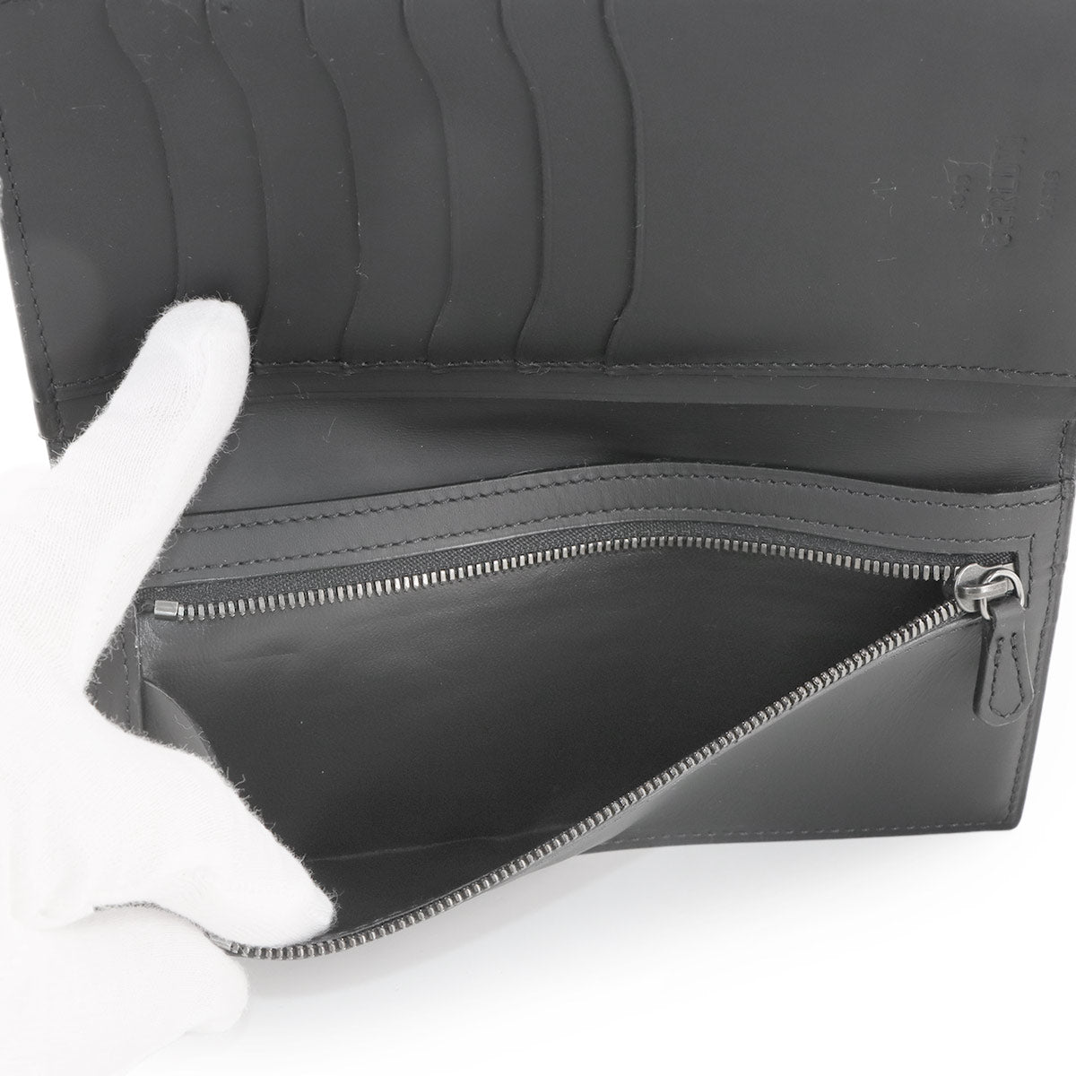 Calli Santal Scritto Long Wallet Venetian Leather Navy