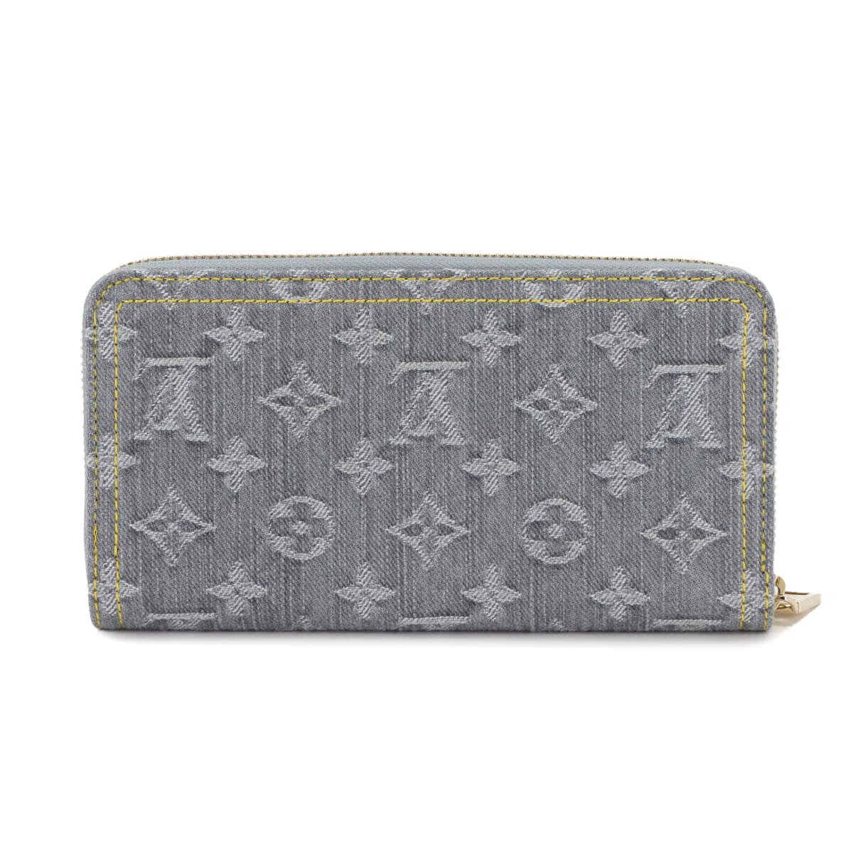 Monogram Denim Zippy Wallet Washed Gray M13214