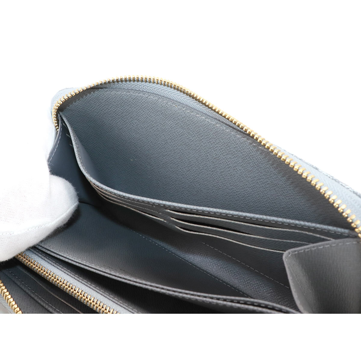 Monogram Denim Zippy Wallet Washed Gray M13214