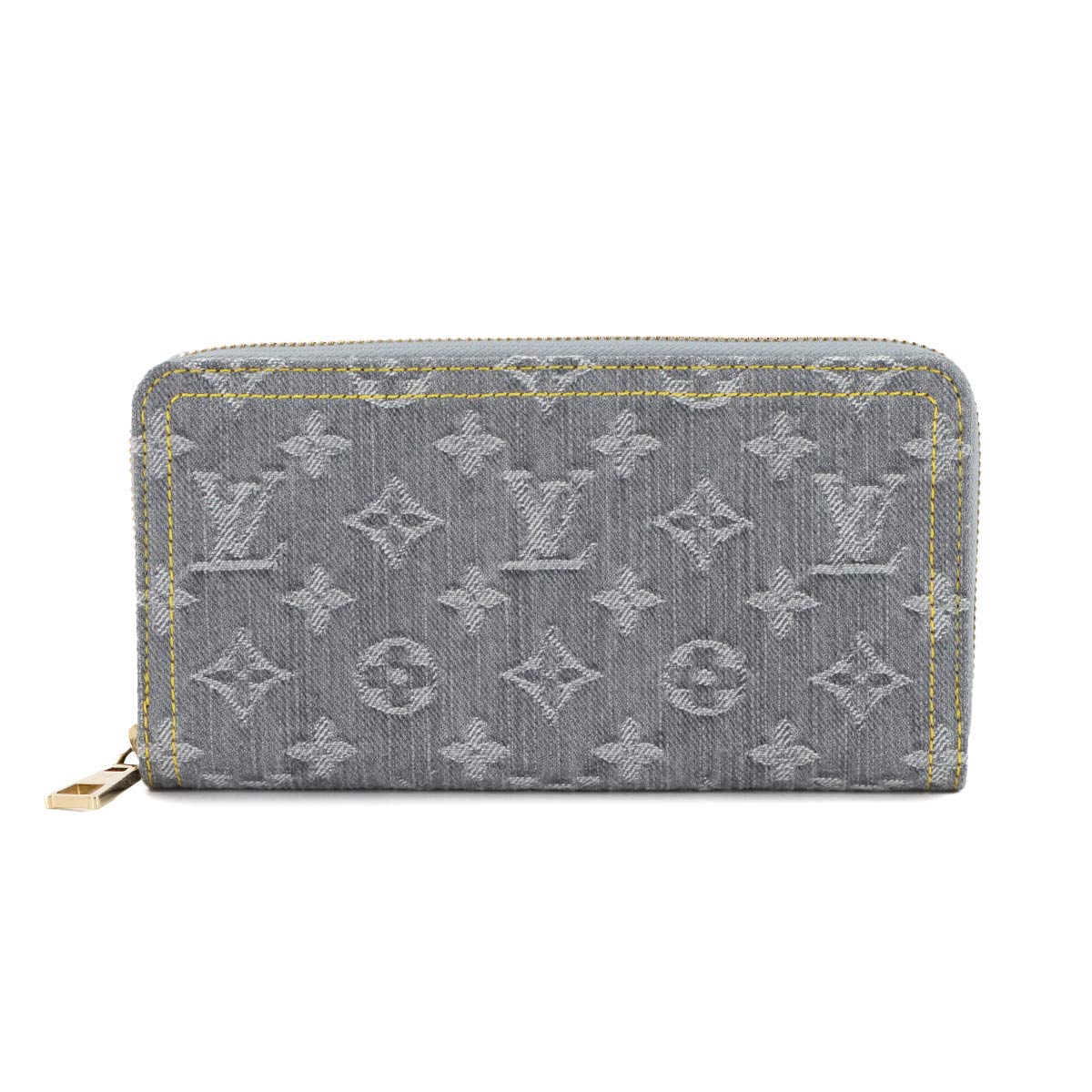 Monogram Denim Zippy Wallet Washed Gray M13214