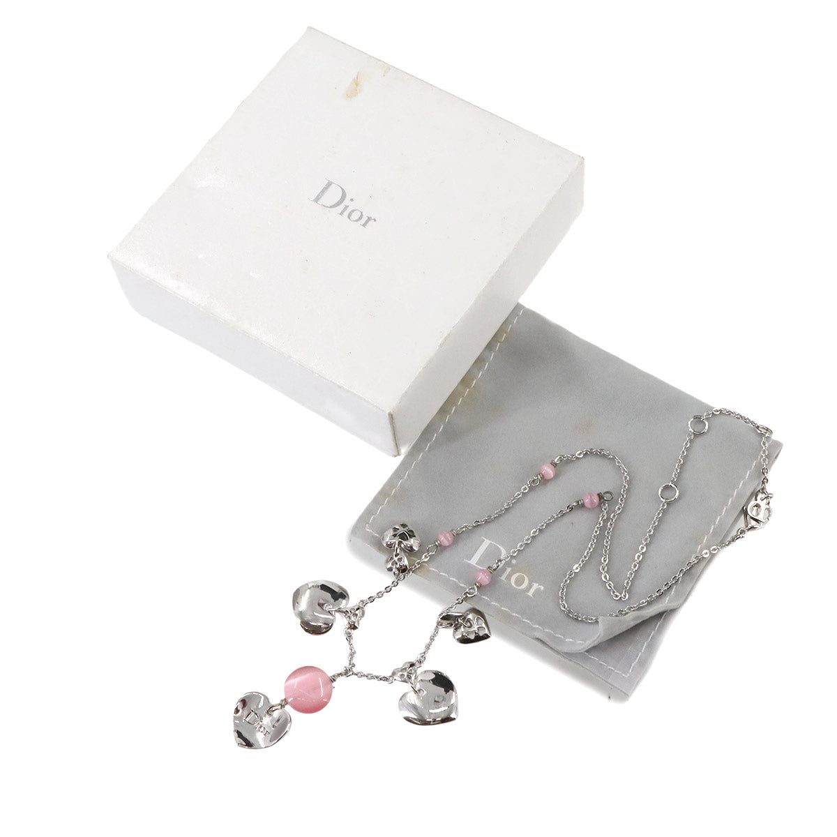 Heart Motif Necklace Silver Logos Accessory