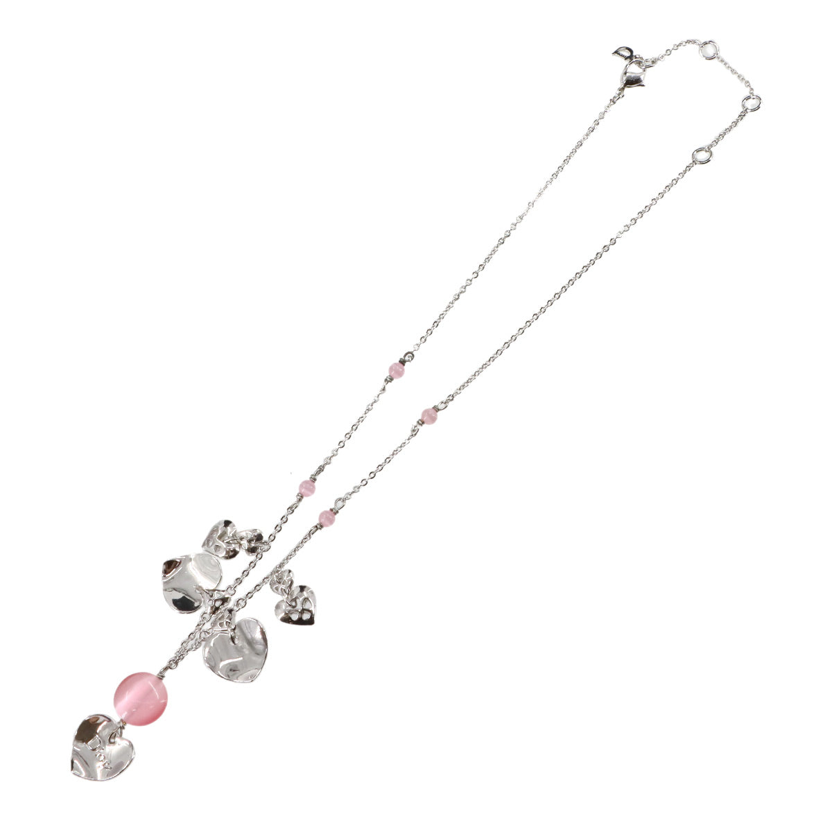 Heart Motif Necklace Silver Logos Accessory