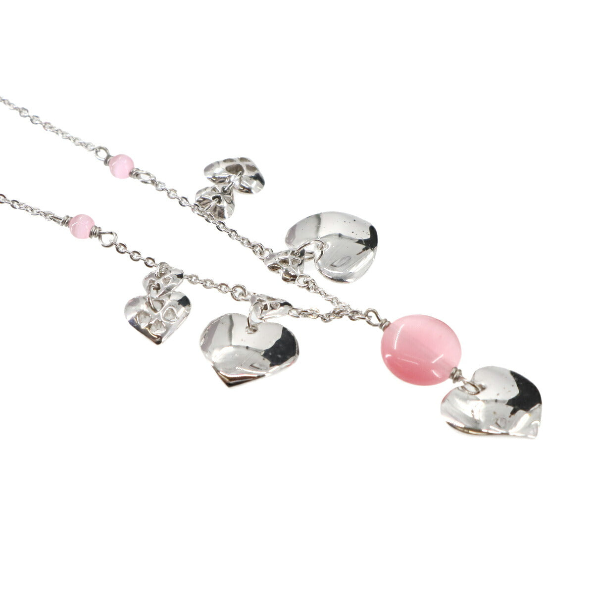 Heart Motif Necklace Silver Logos Accessory