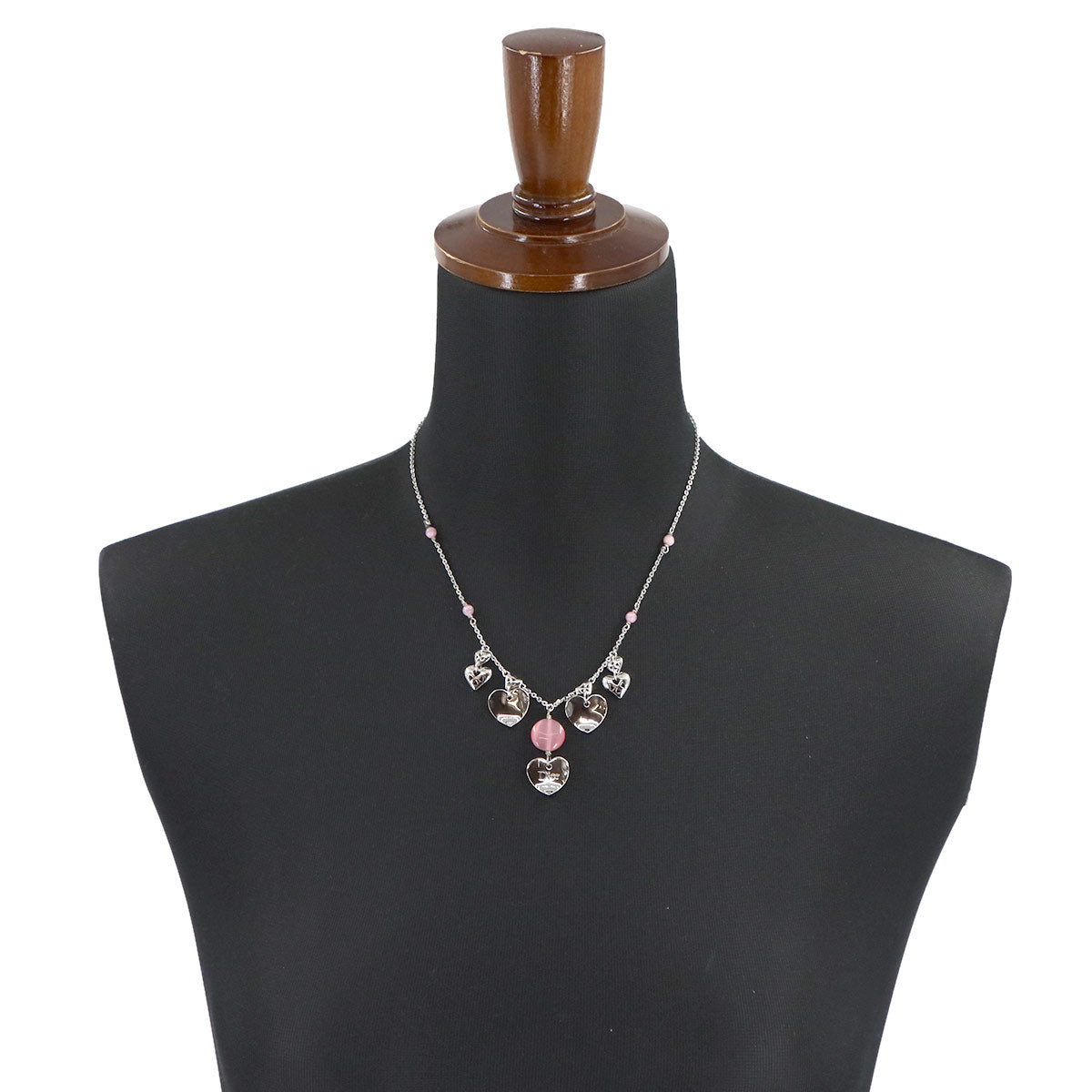 Heart Motif Necklace Silver Logos Accessory