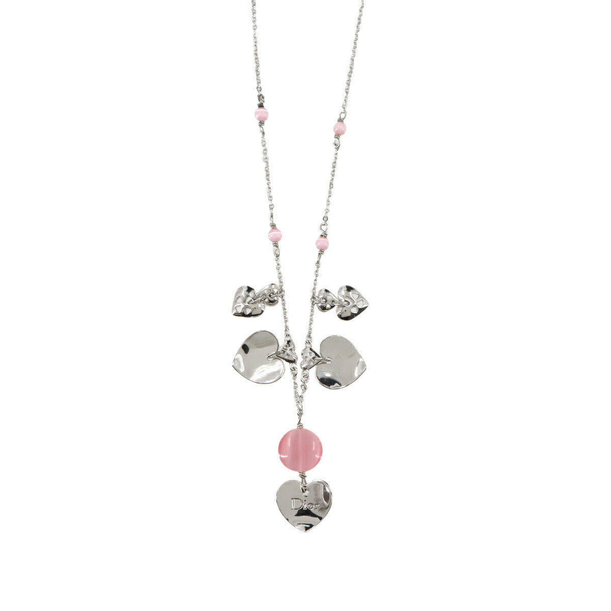 Heart Motif Necklace Silver Logos Accessory