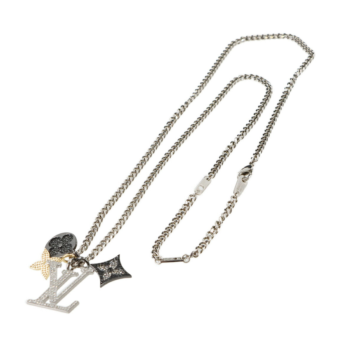 LV Instinct Necklace Silver Black Gold M00522 Accessory