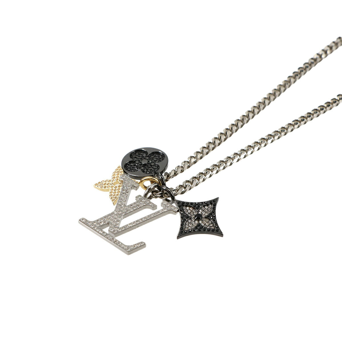 LV Instinct Necklace Silver Black Gold M00522 Accessory