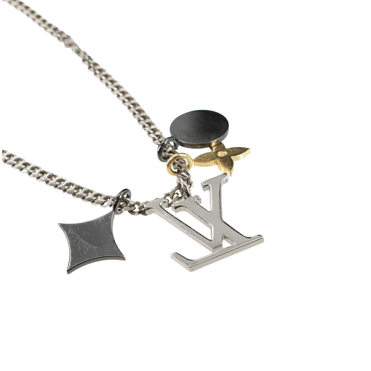 LV Instinct Necklace Silver Black Gold M00522 Accessory