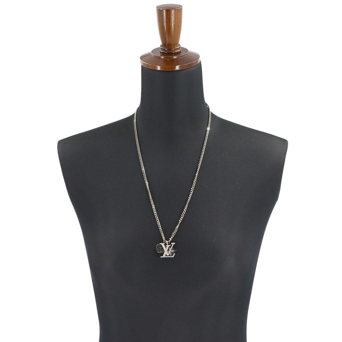 LV Instinct Necklace Silver Black Gold M00522 Accessory