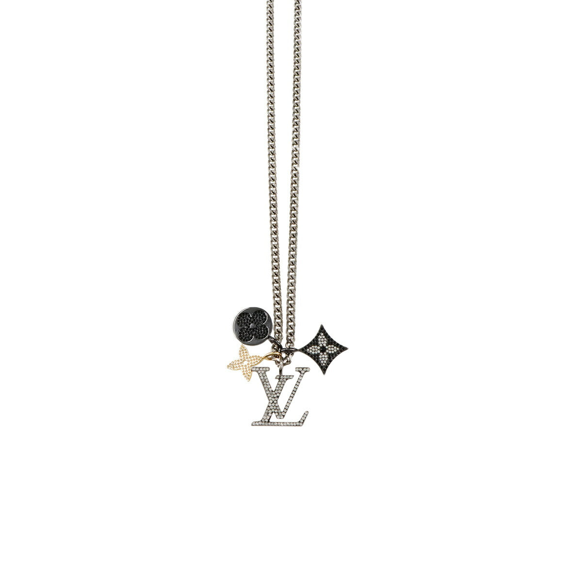 LV Instinct Necklace Silver Black Gold M00522 Accessory