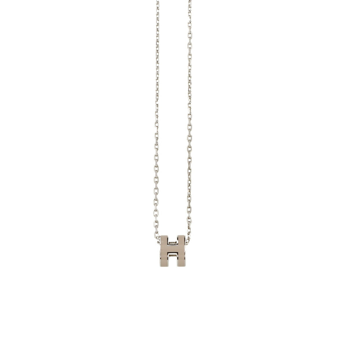 Mini Pop H Chain Necklace Marron grace Silver Accessory