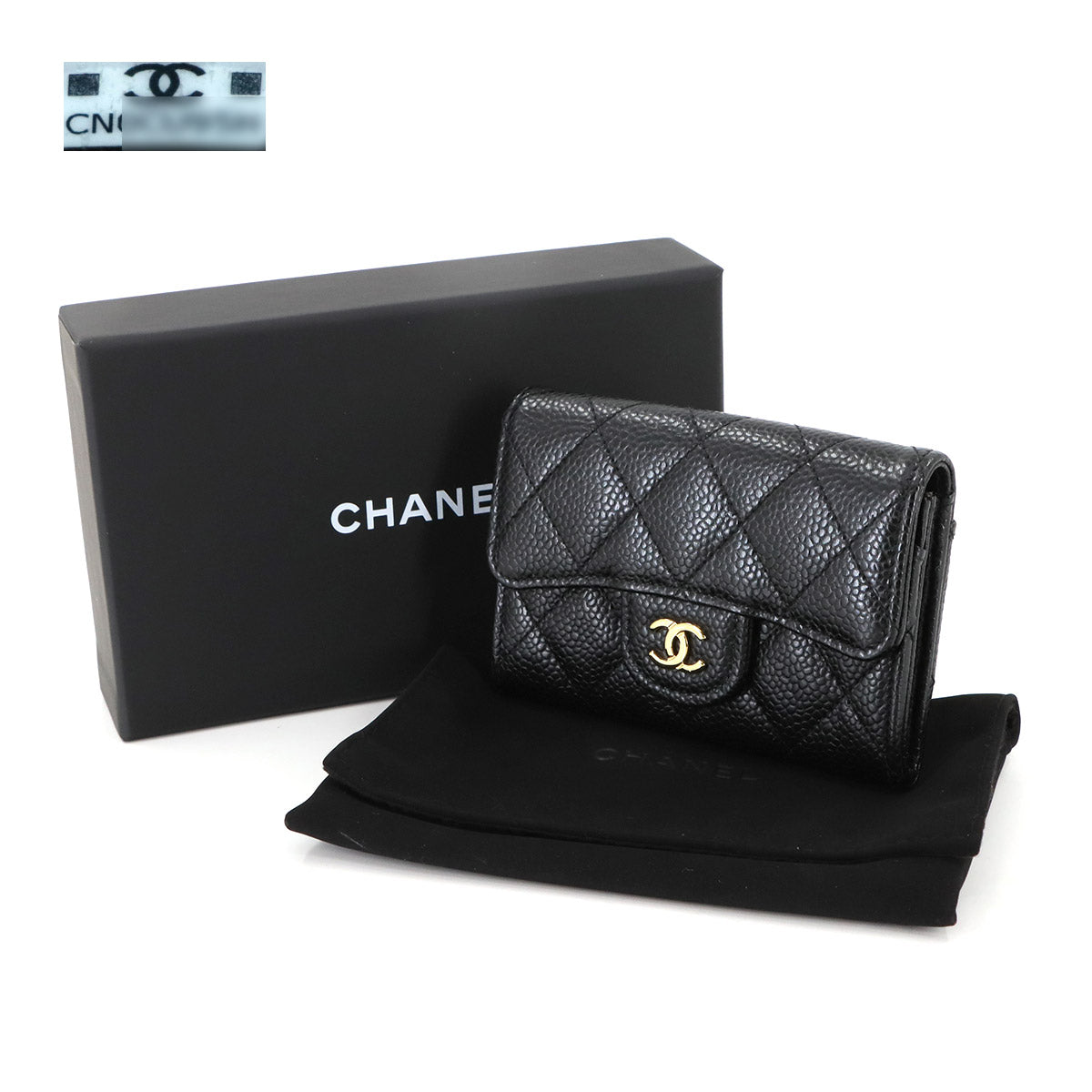 Matelasse Card Case Leather Black AP0214 Accessory