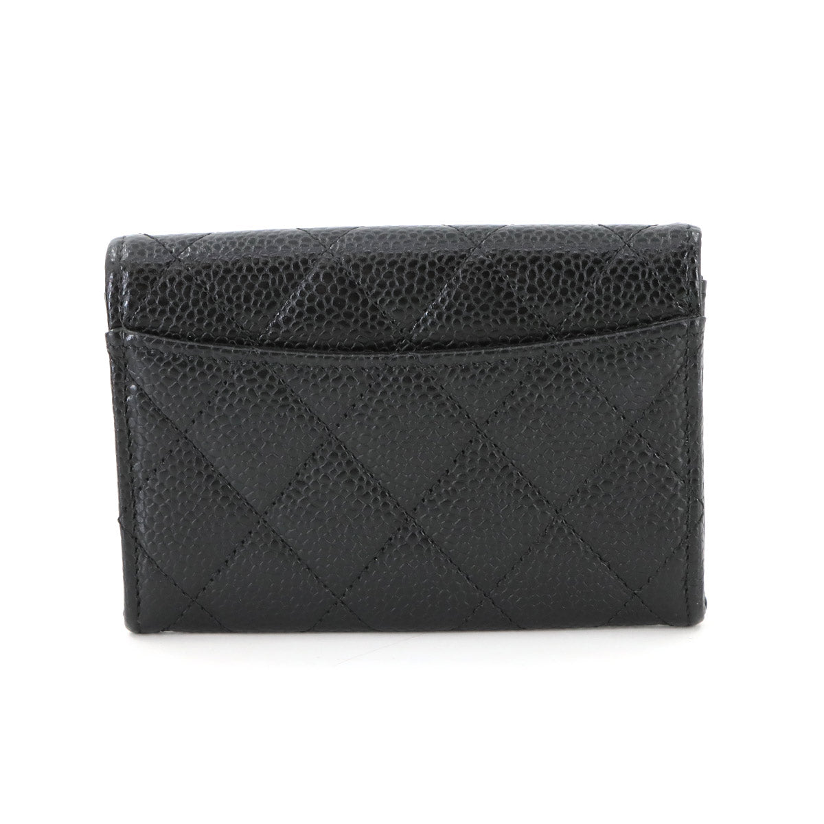 Matelasse Card Case Leather Black AP0214 Accessory