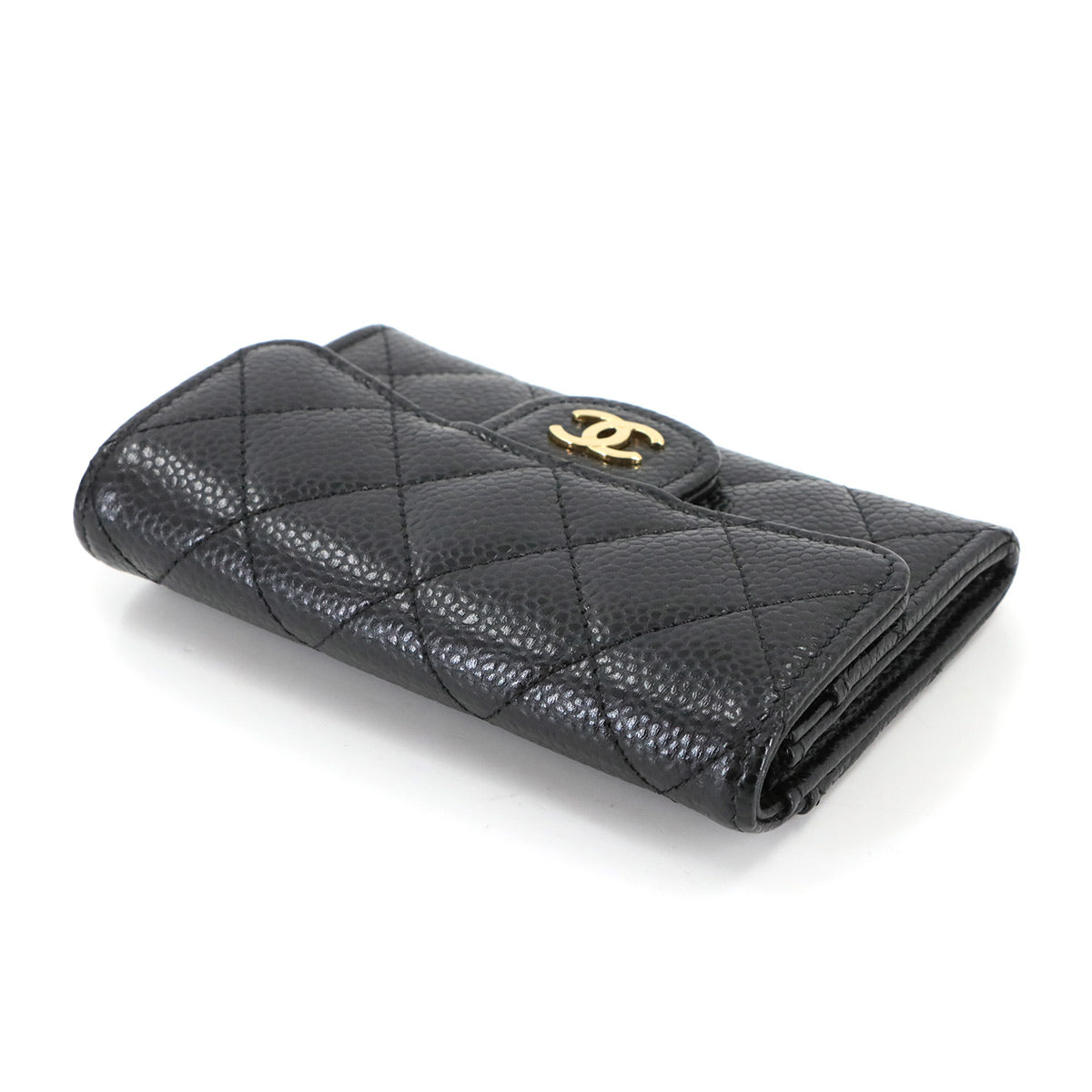 Matelasse Card Case Leather Black AP0214 Accessory