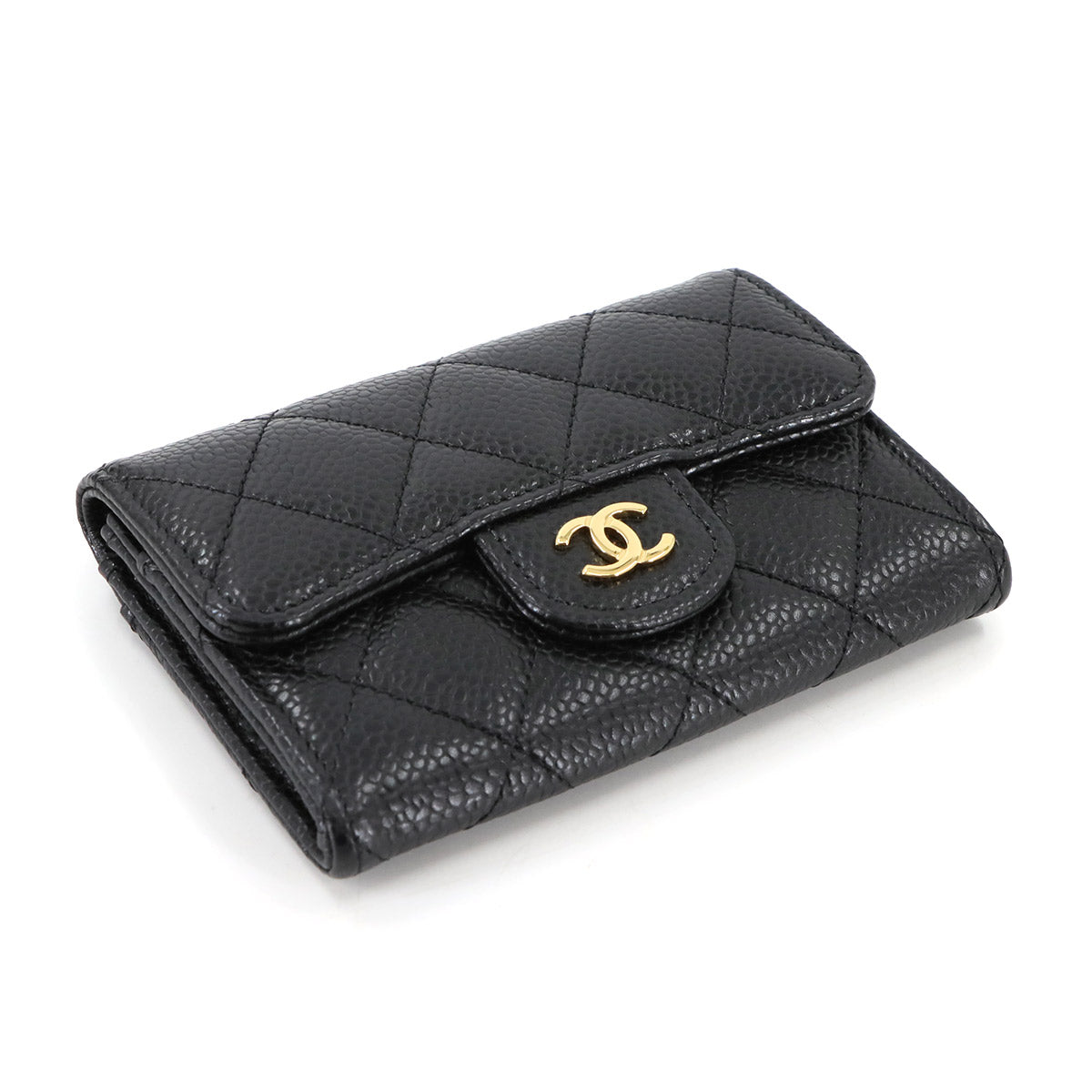 Matelasse Card Case Leather Black AP0214 Accessory