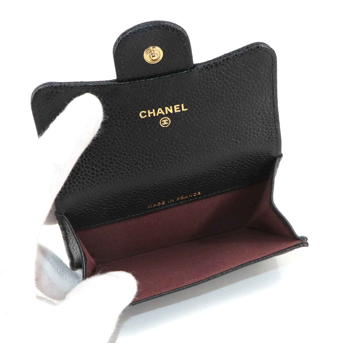 Matelasse Card Case Leather Black AP0214 Accessory