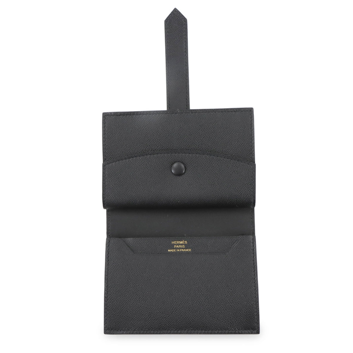 Bearn Mini Compact Coin Case Veau Madame Black Purse