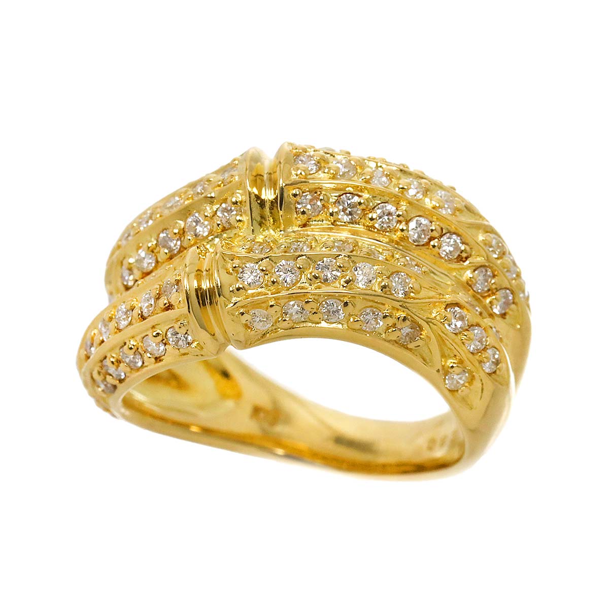 Diamond 0.83ct Ring 18K YG Yellow Gold 750 5.75-6(US)