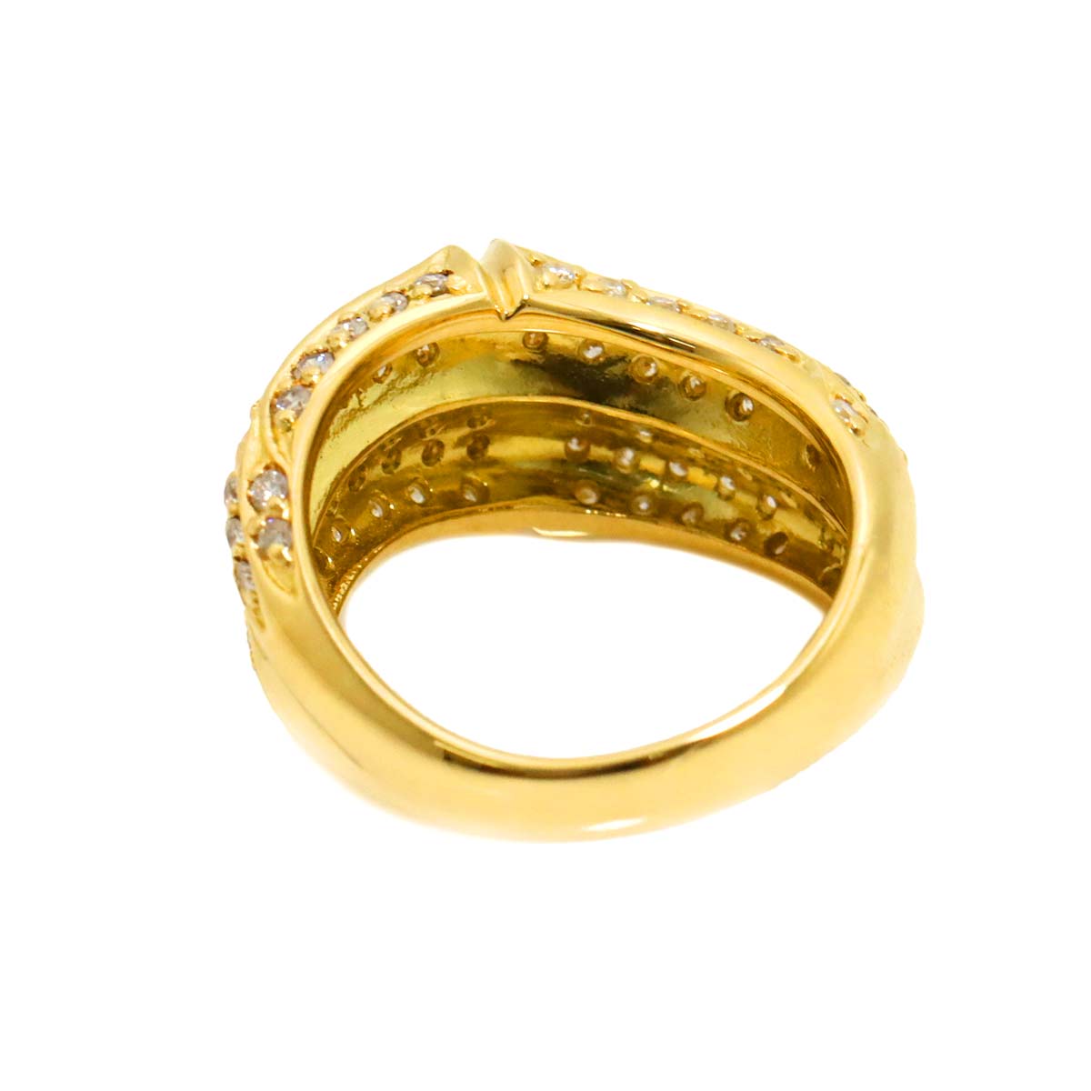 Diamond 0.83ct Ring 18K YG Yellow Gold 750 5.75-6(US)