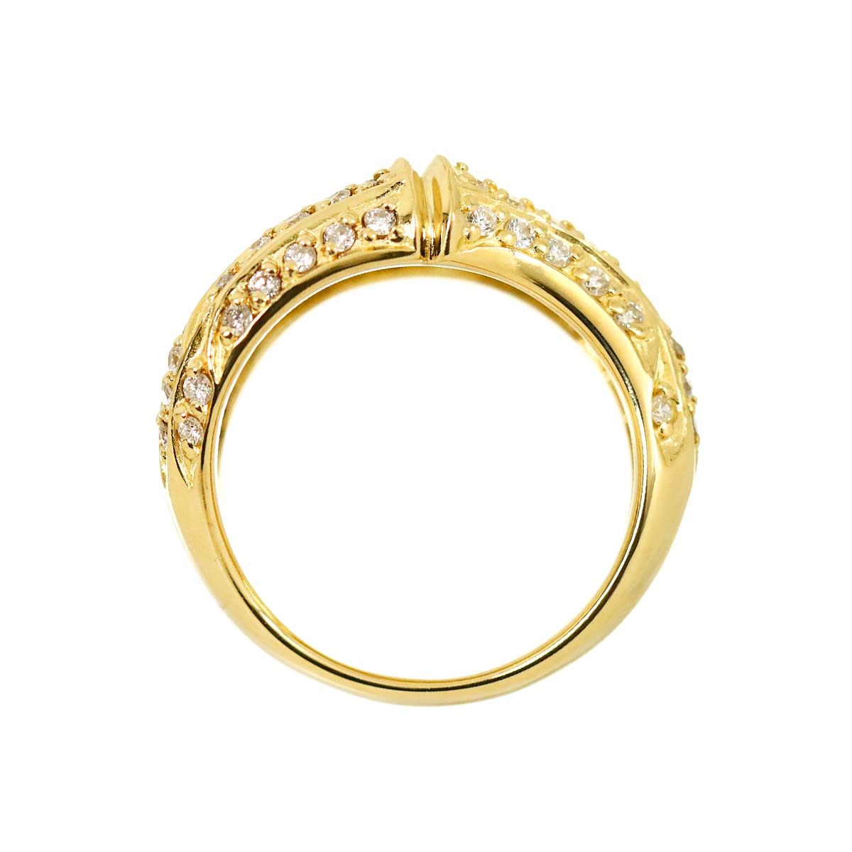 Diamond 0.83ct Ring 18K YG Yellow Gold 750 5.75-6(US)