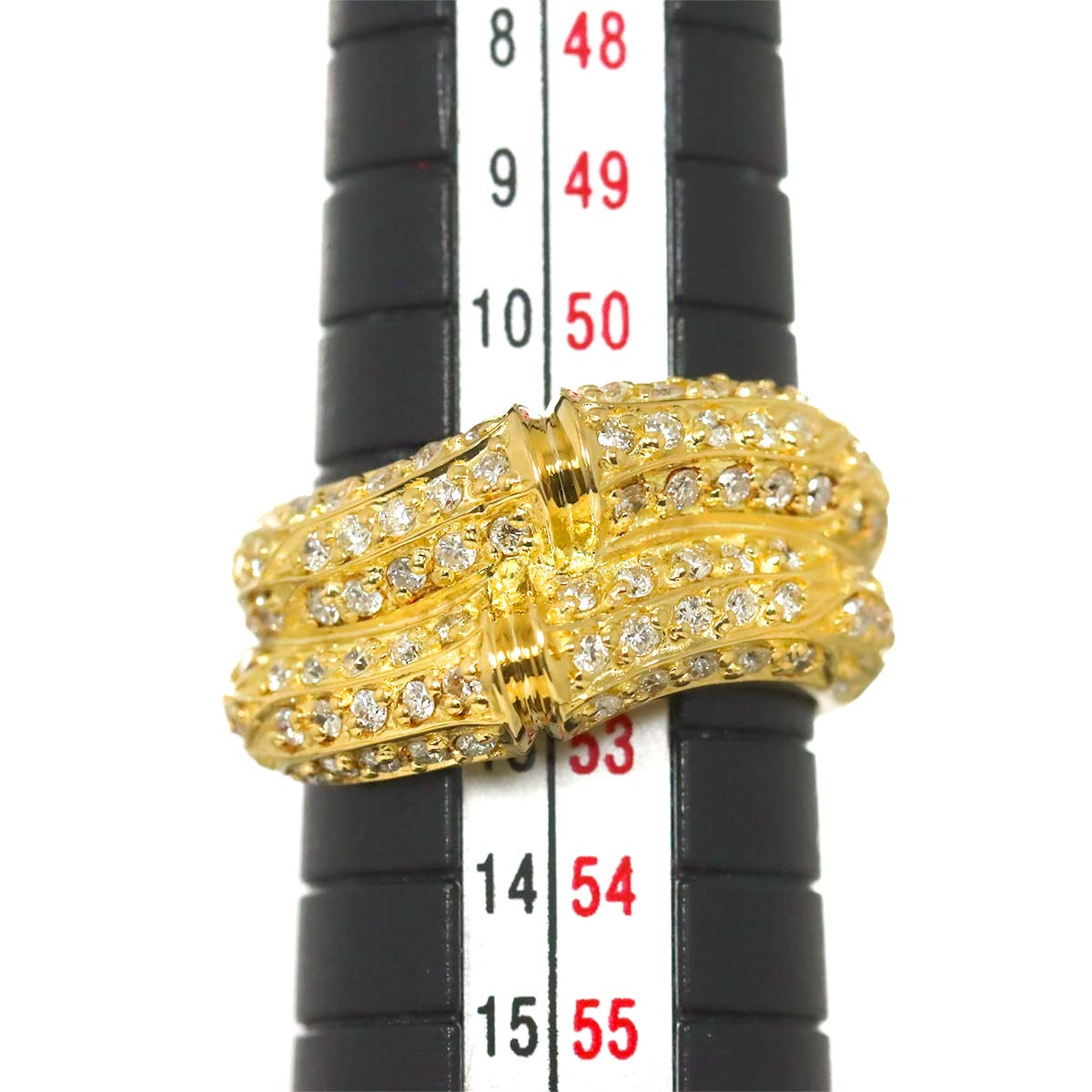 Diamond 0.83ct Ring 18K YG Yellow Gold 750 5.75-6(US)