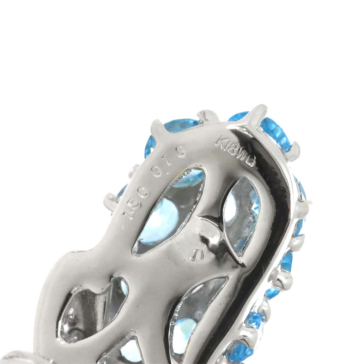 Topaz 1.50ct/1.50ct Diamond 0.10ct/0.10ct0 Earrings Clip-on 18K WG 750