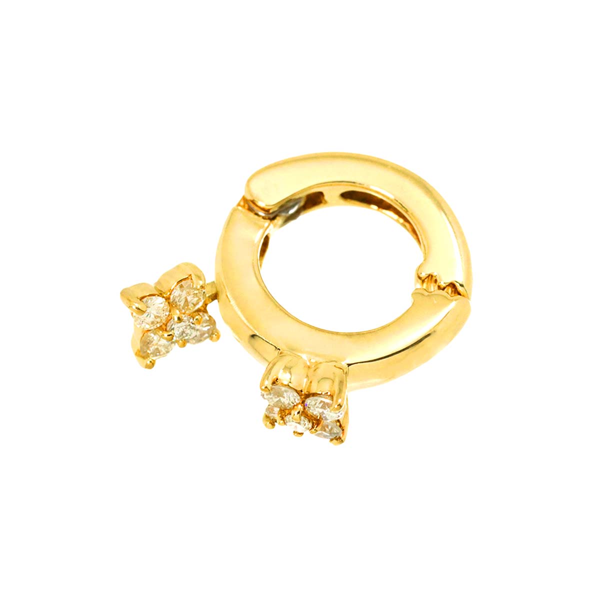 Diamond 0.20ct Earrings Clip on 18K YG 750 One Piece only