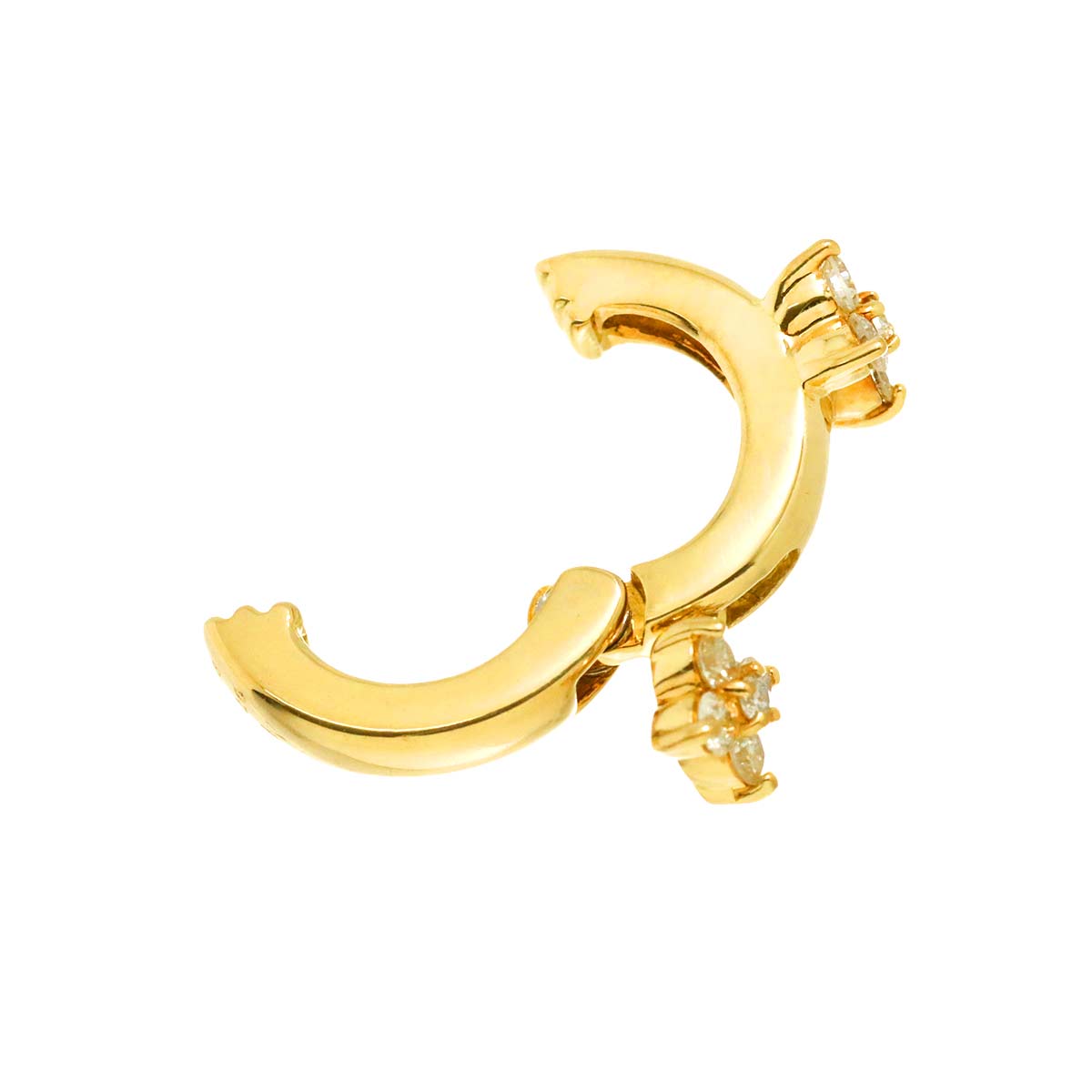 Diamond 0.20ct Earrings Clip on 18K YG 750 One Piece only