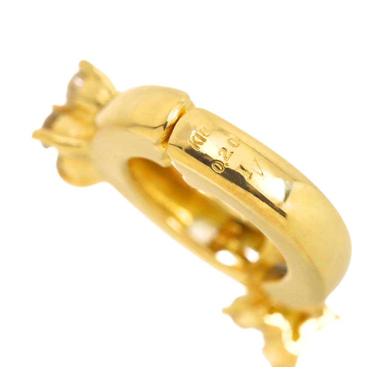 Diamond 0.20ct Earrings Clip on 18K YG 750 One Piece only