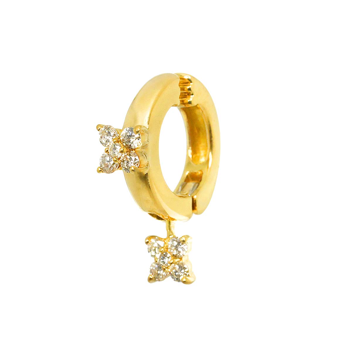 Diamond 0.20ct Earrings Clip on 18K YG 750 One Piece only