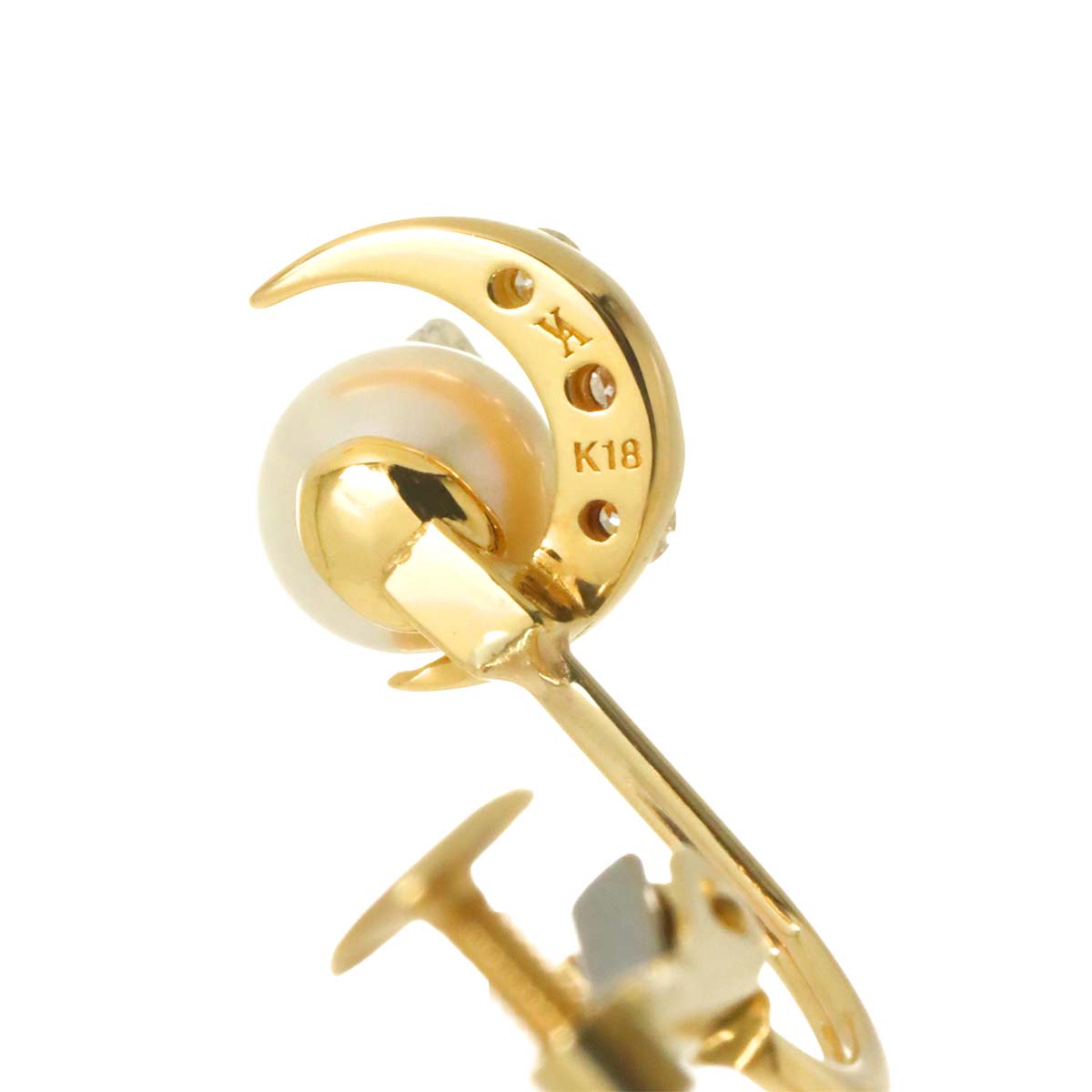 Akoya Pearl Diamond Earrings Clip on 18K 10K YG 750 416