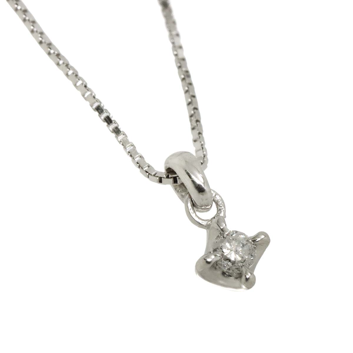 Diamond 0.05ct Necklace 18K WG White gold 750