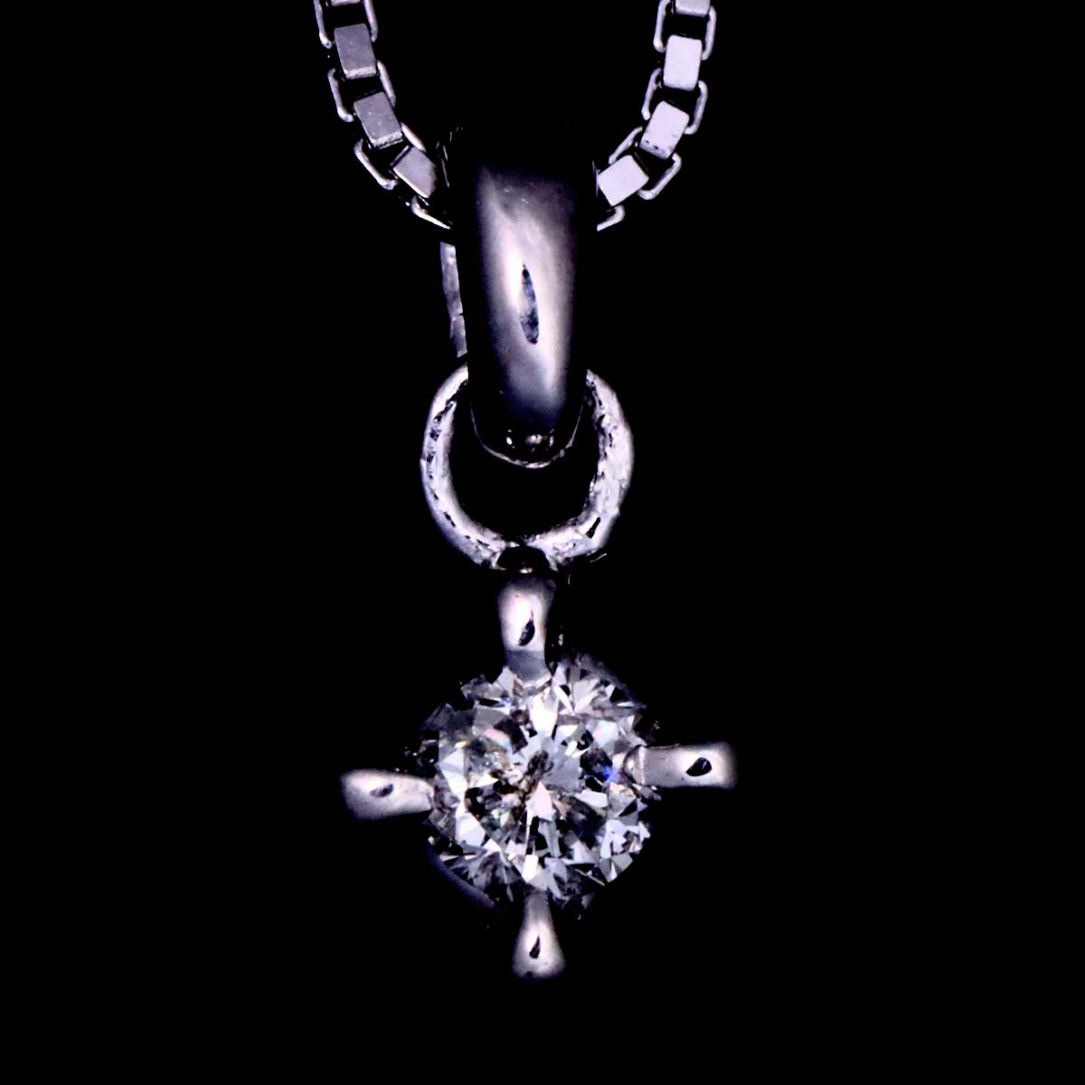 Diamond 0.05ct Necklace 18K WG White gold 750